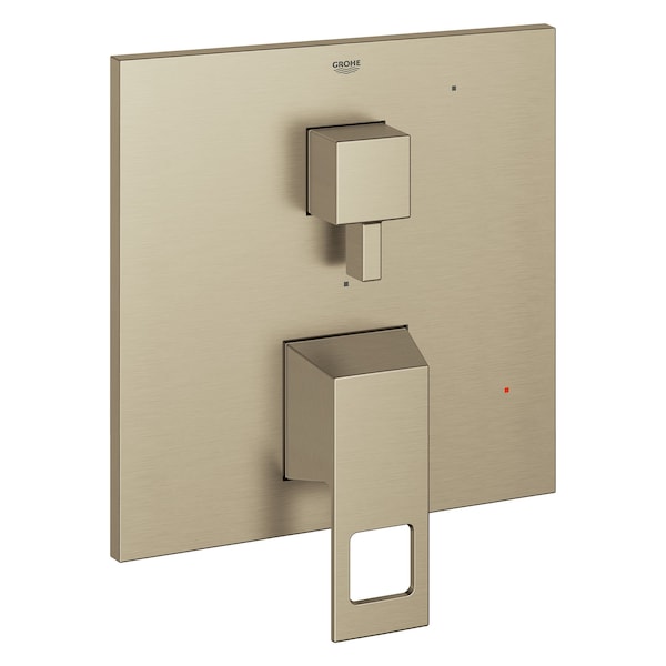 Eurocube Pressure Balance Valve Trim With 2-Way Diverter With Cartridge, Brushed Nickel